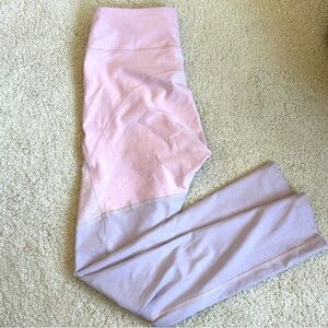 Outdoor Voices Colorblock Pastel Pink & Lilac Full Length Leggings in Small